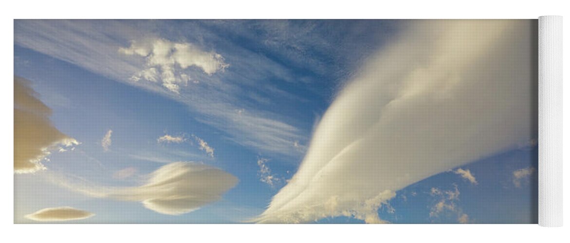 00345948 Yoga Mat featuring the photograph Dramatic Lenticular Clouds by Yva Momatiuk John Eastcott