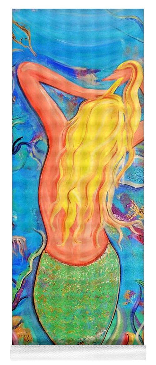 Mermaid Yoga Mat featuring the mixed media Drowning In A Sea Of Love by Tracy Mcdurmon