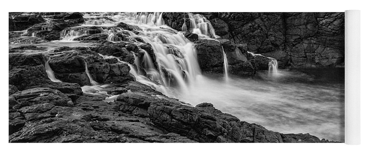 Dunseverick Yoga Mat featuring the photograph Dunseverick Waterfall by Nigel R Bell