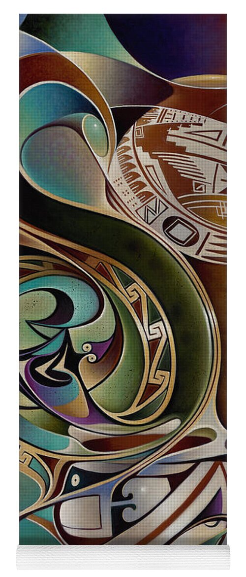 Abstract Yoga Mat featuring the painting Dynamic Still I by Ricardo Chavez-Mendez