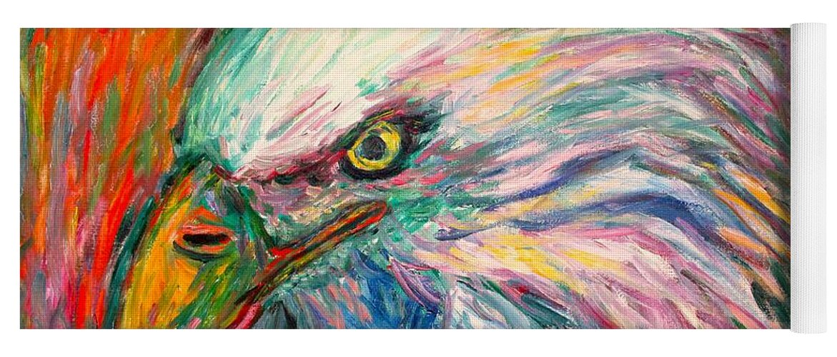 Abstract Eagle Yoga Mat featuring the painting Eagle Fire by Kendall Kessler