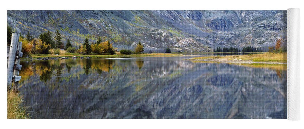 Beautiful Yoga Mat featuring the photograph East Rosebud Lake Fall Panorama by Roger Snyder