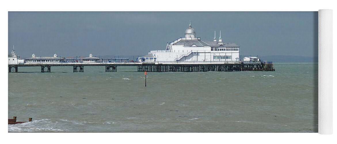 Eastbourne Pier Yoga Mat featuring the photograph Eastbourne beach and pier by Phil Banks