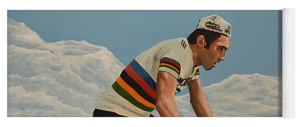 Eddy Merckx Yoga Mat featuring the painting Eddy Merckx by Paul Meijering