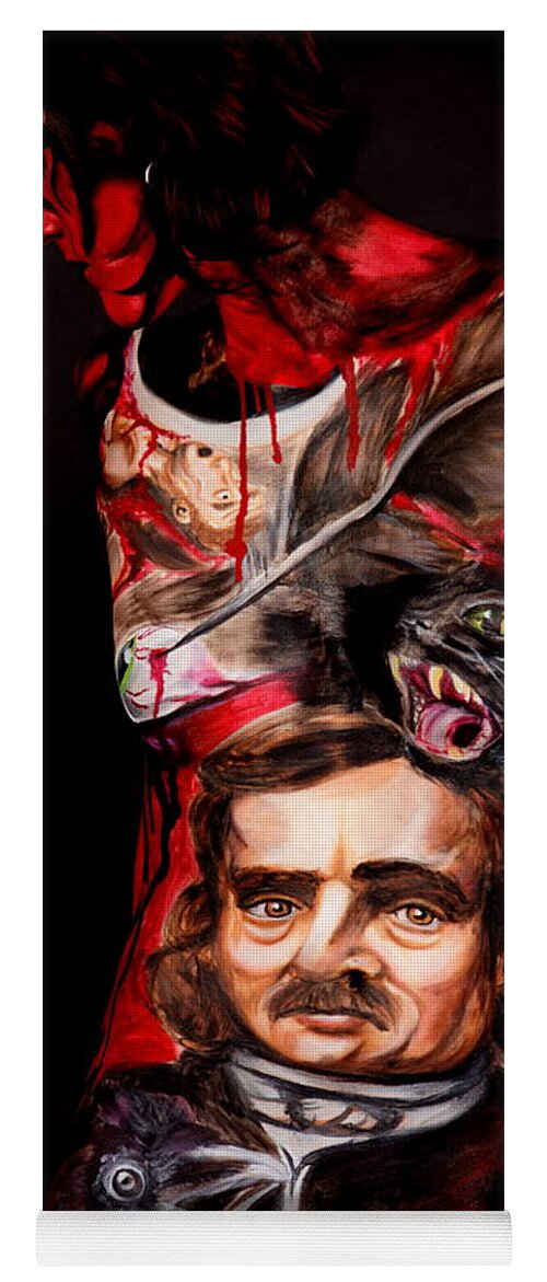 Edgar Allan Poe Yoga Mat featuring the photograph Edgar Allan Poe Tribute A by Angela Rene Roberts and Cully Firmin