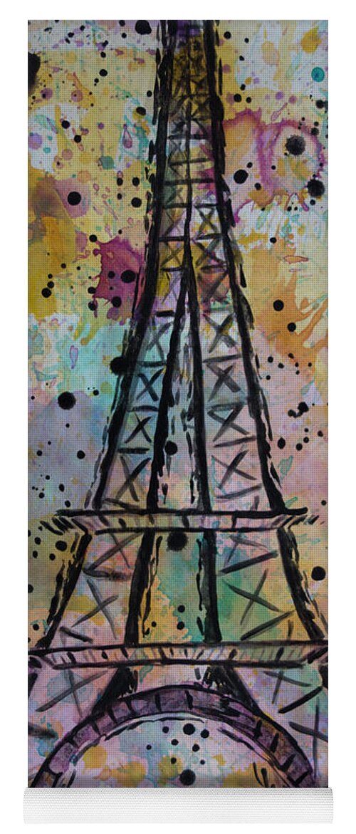 Eiffel Tower Yoga Mat featuring the painting Eiffel Tower by Jacqueline Athmann