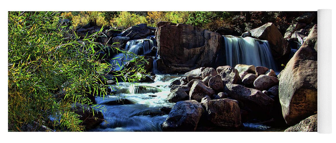 Autumn Colors Yoga Mat featuring the photograph El Dorado Falls by Jim Garrison