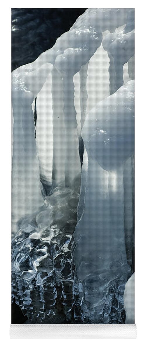 Icicle Yoga Mat featuring the photograph Elegant Christmas Ornaments From Mother Nature by Georgia Mizuleva