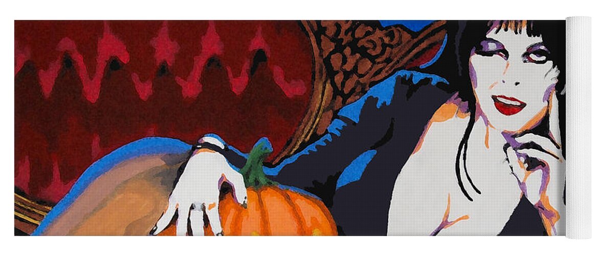 Elvira Yoga Mat featuring the painting Elvira Dark Mistress by Dale Loos Jr
