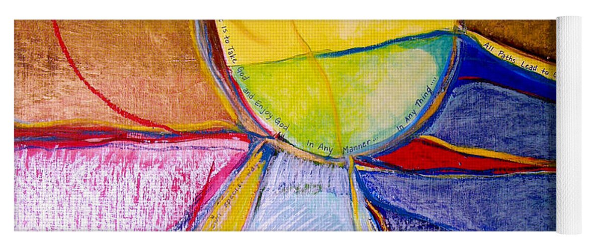 Abstract Yoga Mat featuring the painting Enjoy Life by Jamie Downs