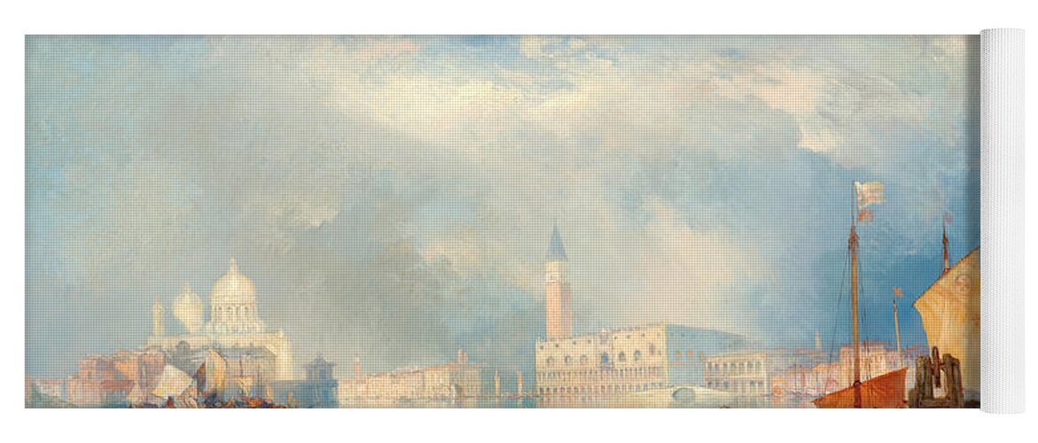 Thomas Moran Yoga Mat featuring the painting Entrance to the Grand Canal. Venice by Thomas Moran