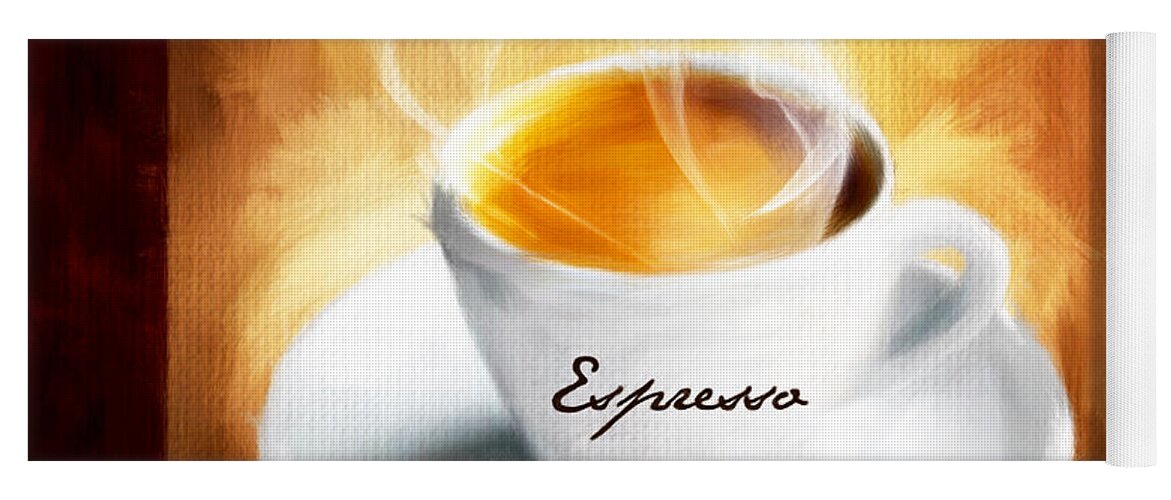 Coffee Yoga Mat featuring the digital art Espresso Lover by Lourry Legarde