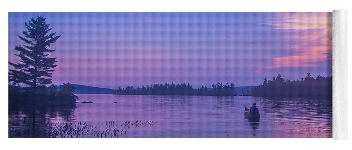 Maine Yoga Mat featuring the photograph Evening Canoeing by Alana Ranney