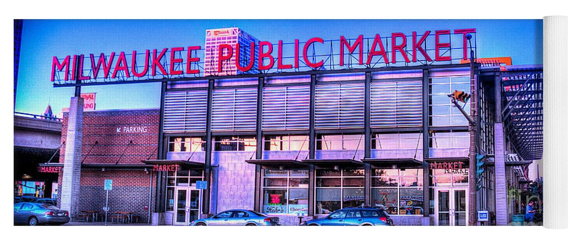 Andrew Slater Photography Yoga Mat featuring the photograph Evening Milwaukee Public Market by Andrew Slater