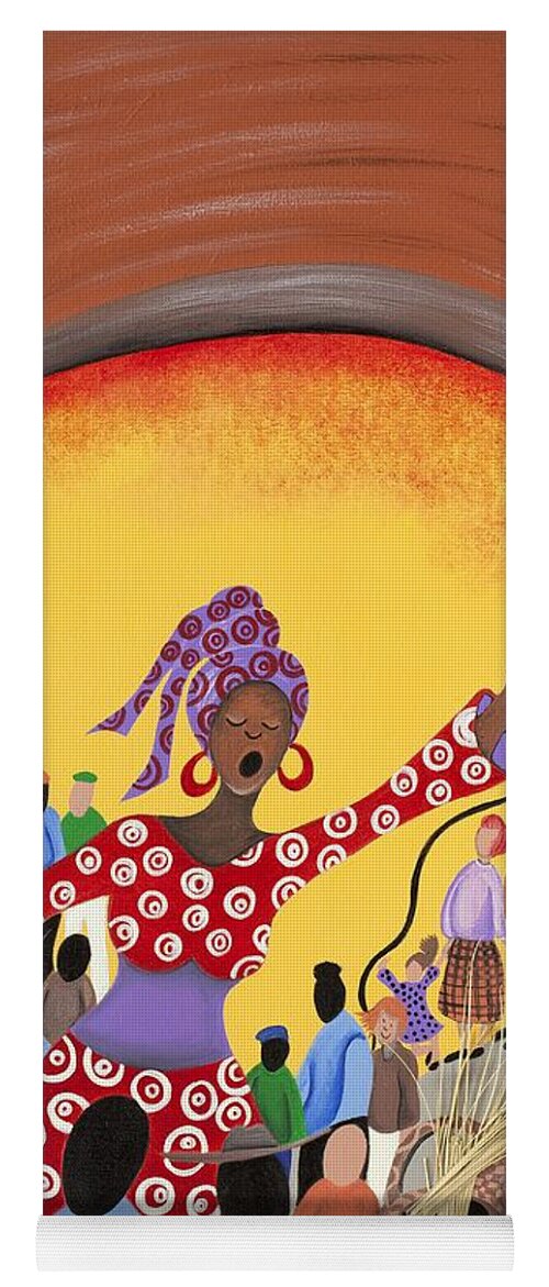 Sabree Yoga Mat featuring the painting Expressions of Power by Patricia Sabreee