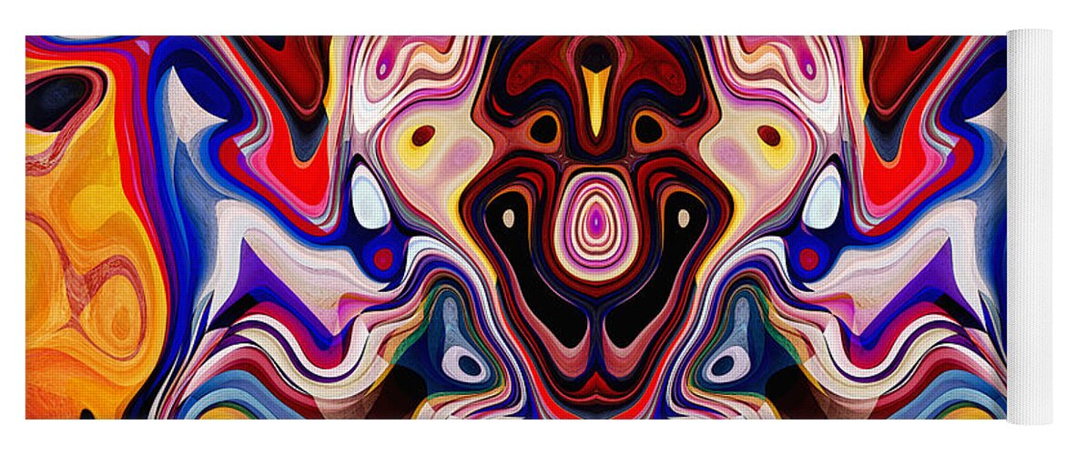 Faces Yoga Mat featuring the digital art Faces In Abstract Shapes 1 by Phil Perkins