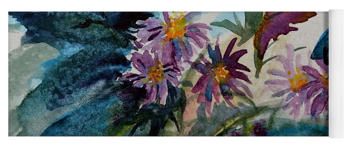 Aster Yoga Mat featuring the painting Fairyland Asters by Beverley Harper Tinsley