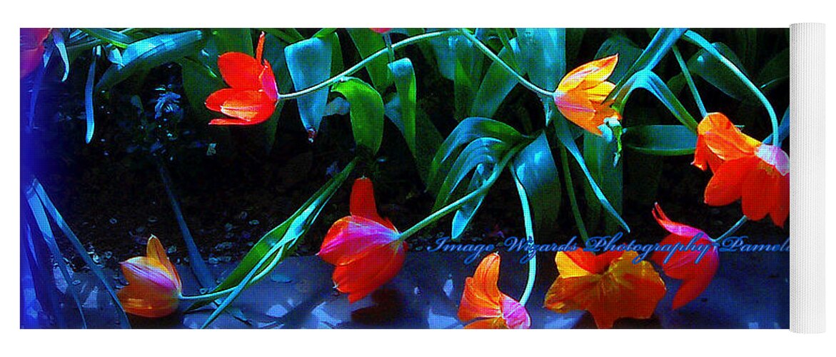 Fallen Tulips Yoga Mat featuring the digital art Fallen Tulips by Pamela Smale Williams
