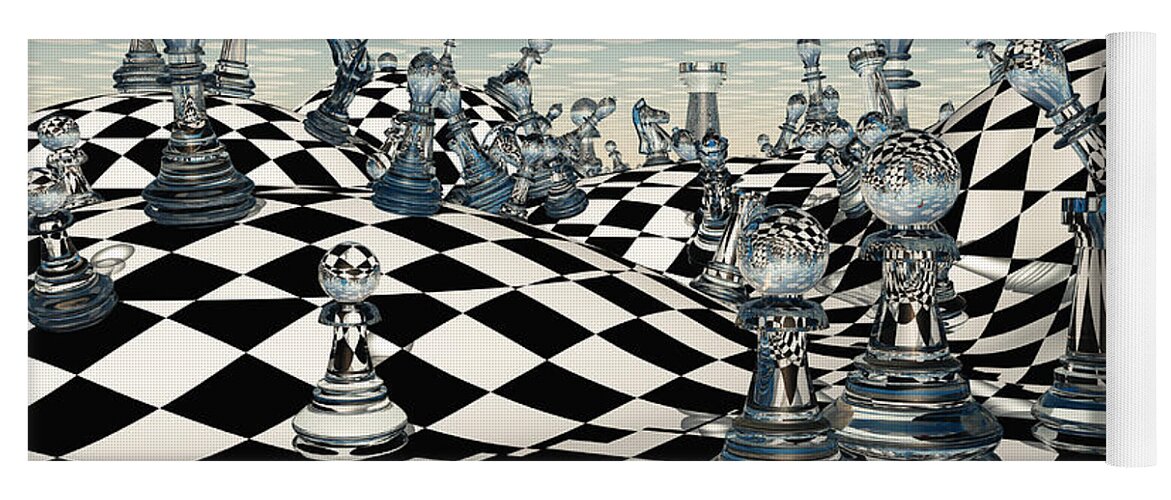 Chess Yoga Mat featuring the digital art Fantasy Chess by Bruce Rolff