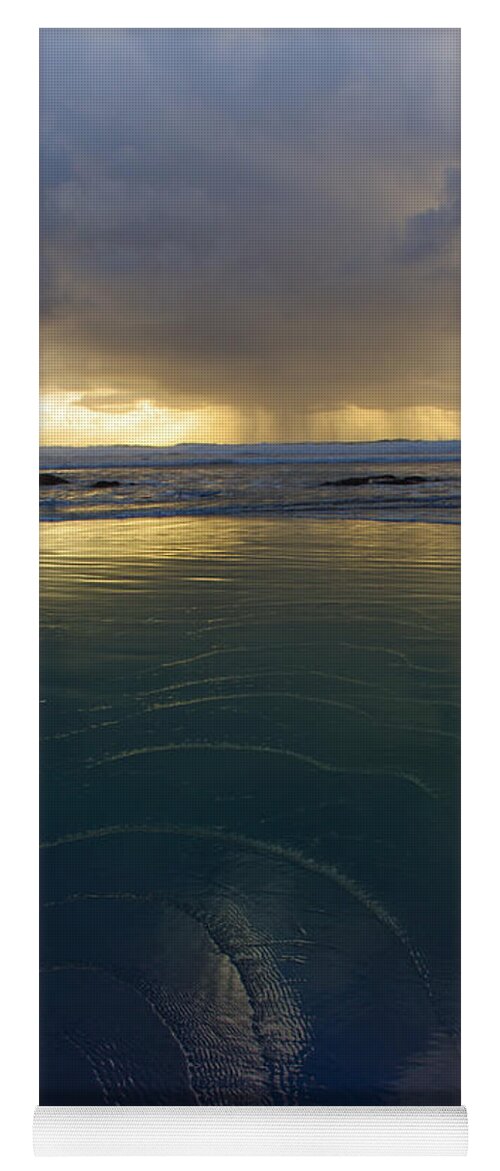 Beach Yoga Mat featuring the photograph Faraway Rain by Adria Trail