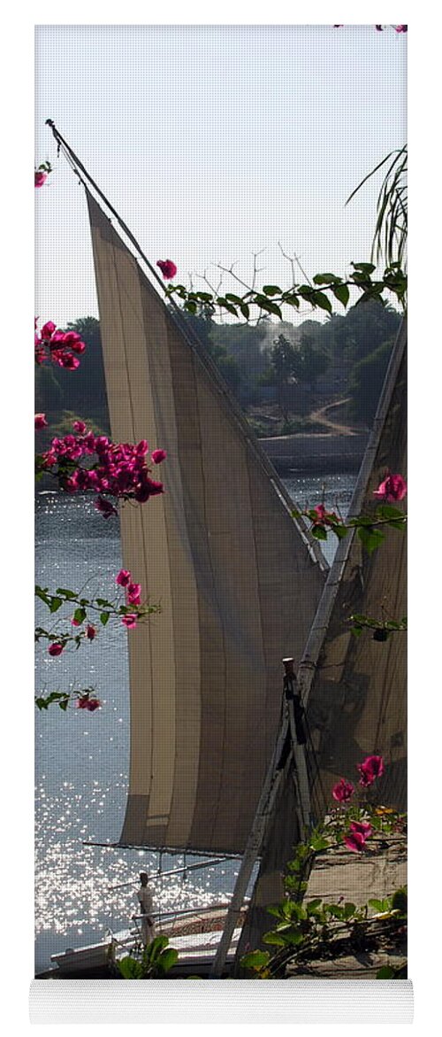 Egypt Yoga Mat featuring the photograph Feluccas on the Nile - Egypt by Jacqueline M Lewis