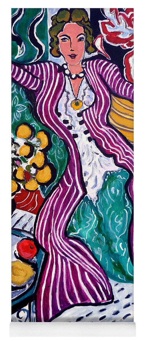 Matisse Yoga Mat featuring the painting Femme Au Manteau Violet by Tom Roderick
