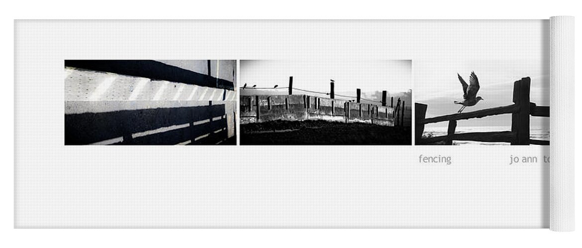 Fencing-triptych-art Yoga Mat featuring the photograph Fencing Triptych Image Art by Jo Ann Tomaselli