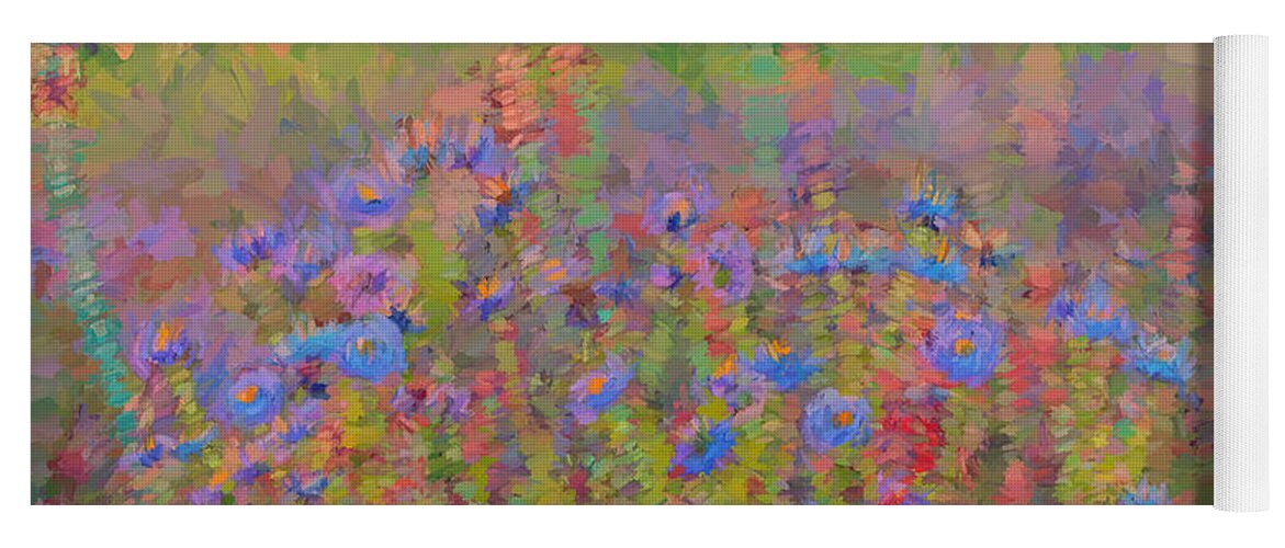Flowers Yoga Mat featuring the digital art Field of Flowers by Cathy Anderson