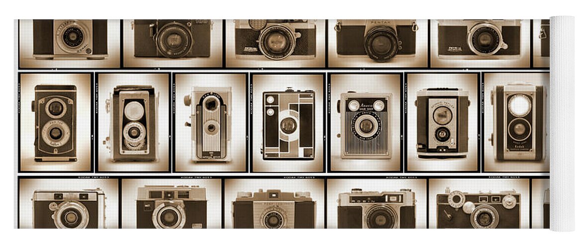 Vintage Cameras Yoga Mat featuring the photograph Film Camera Proofs by Mike McGlothlen