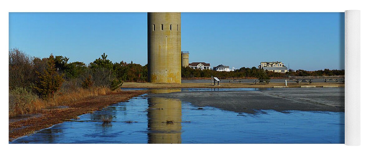 Fire Control Tower Yoga Mat featuring the photograph Fire Control Tower 3 Icy Reflection by Bill Swartwout