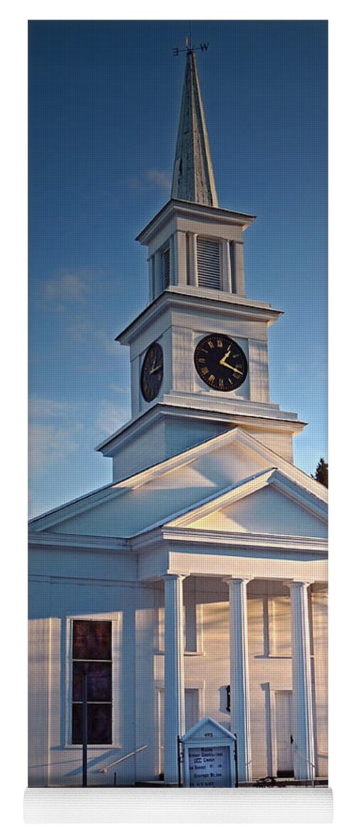 Church Yoga Mat featuring the photograph First Congregational Church Newbury Vermont by Nancy Griswold