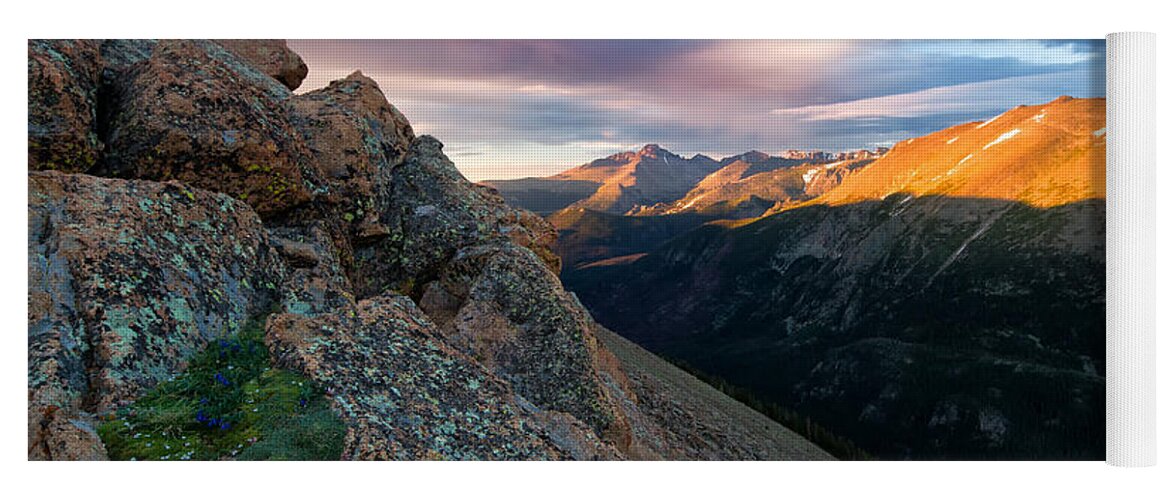 Rmnp Yoga Mat featuring the photograph First Light on the Mountain by Ronda Kimbrow
