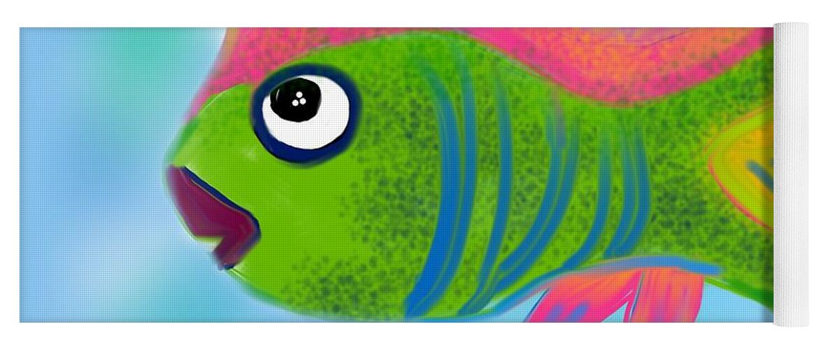 Fish Yoga Mat featuring the digital art Fish Wish by Christine Fournier