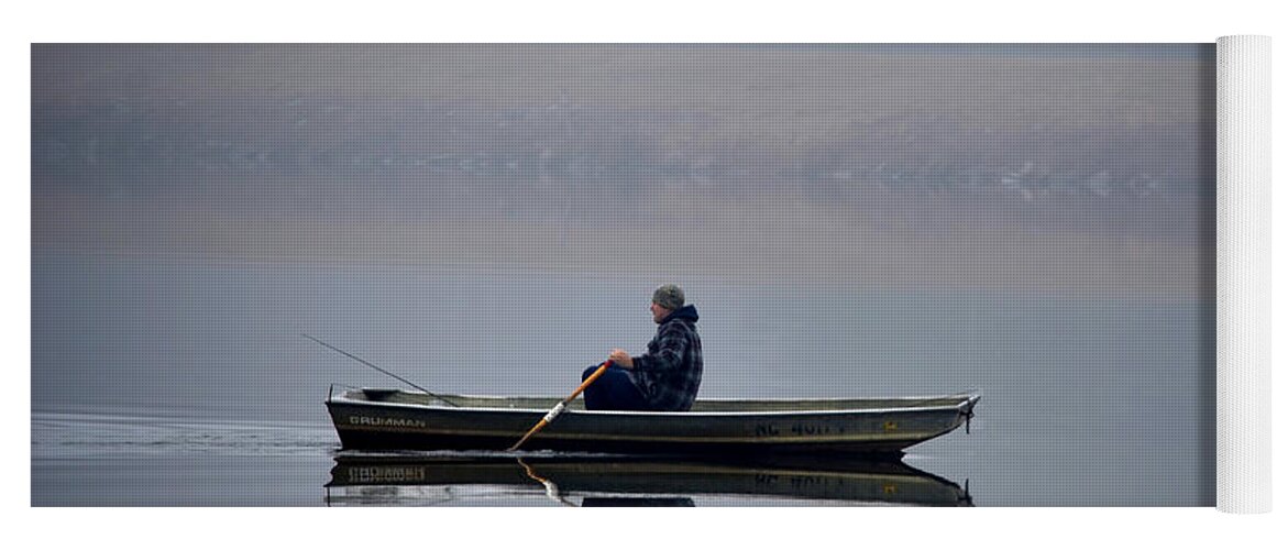 Fishing Yoga Mat featuring the photograph Fishing Day Fog by Sandi OReilly