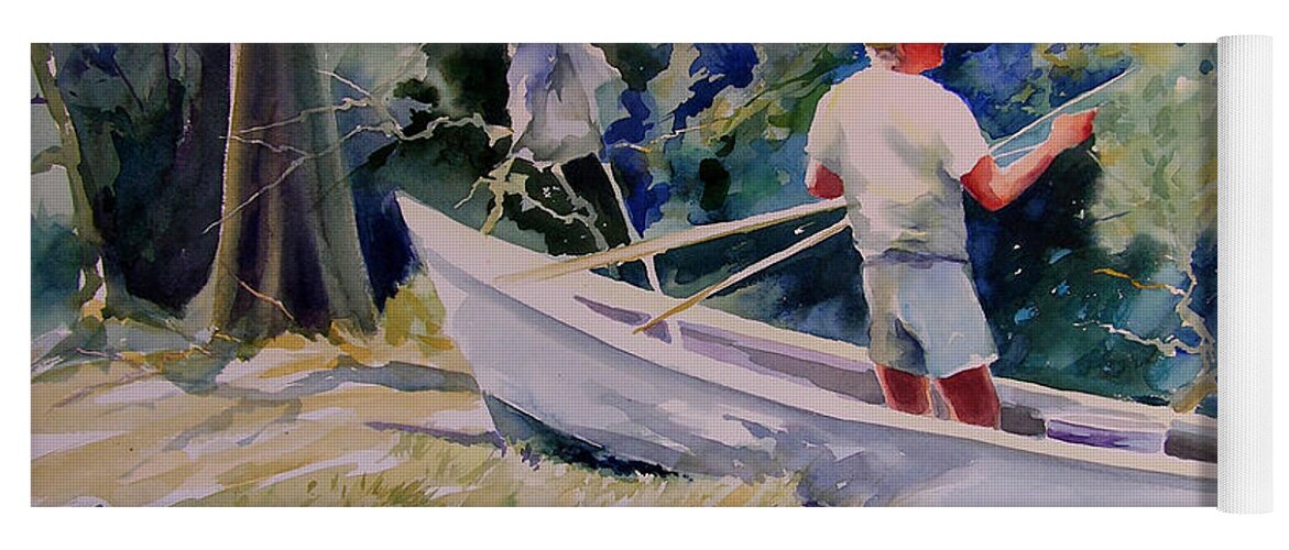 Male Paintings Yoga Mat featuring the painting Fishing Spruce Creek by Julianne Felton