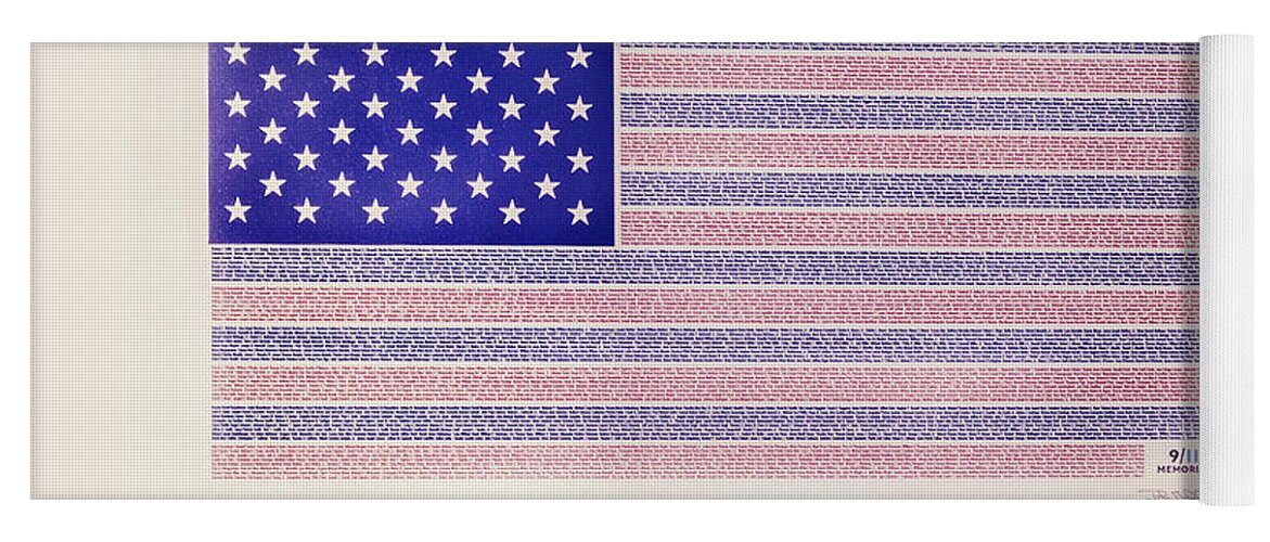 New York Yoga Mat featuring the photograph Flag of Honor 9-11 Memorial - Poster by Angela Stanton