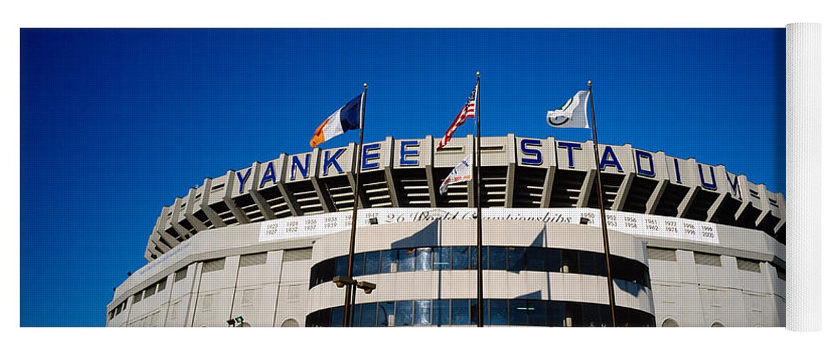 Photography Yoga Mat featuring the photograph Flags In Front Of A Stadium, Yankee by Panoramic Images