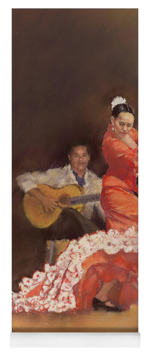 Flamenco Yoga Mat featuring the painting Flamenco by Margaret Merry