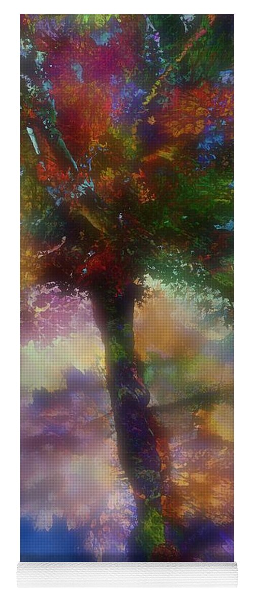 Abstract Yoga Mat featuring the digital art Flavours of Autumn by Klara Acel
