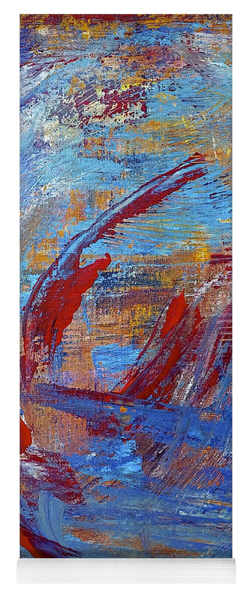 Abstract Yoga Mat featuring the painting Flight by Dick Bourgault