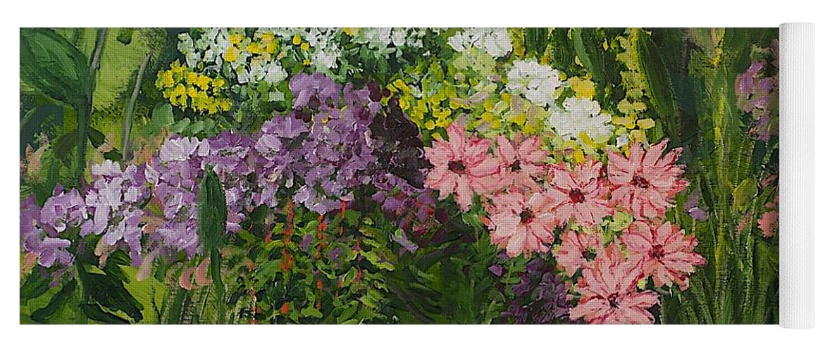 Landscape Yoga Mat featuring the painting Flower Dance by Allan P Friedlander
