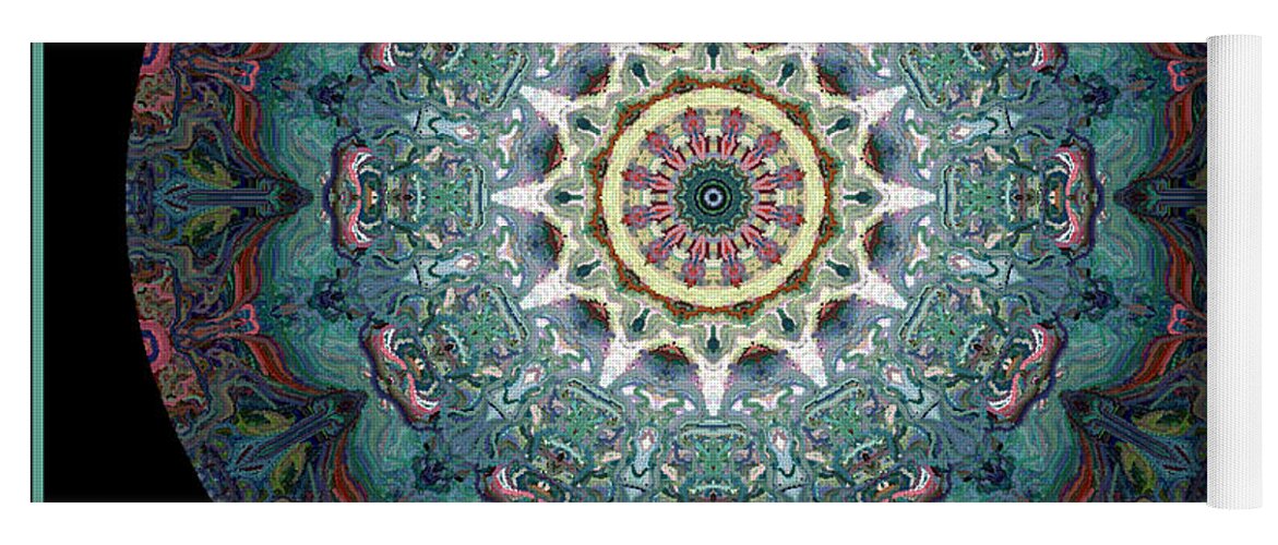 Kaleidoscope Yoga Mat featuring the digital art Flower Frenzy No 3 by Charmaine Zoe