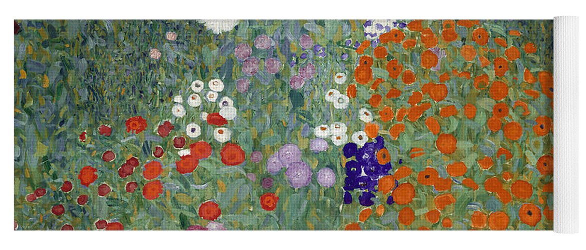 Klimt Yoga Mat featuring the painting Flower Garden by Gustav Klimt