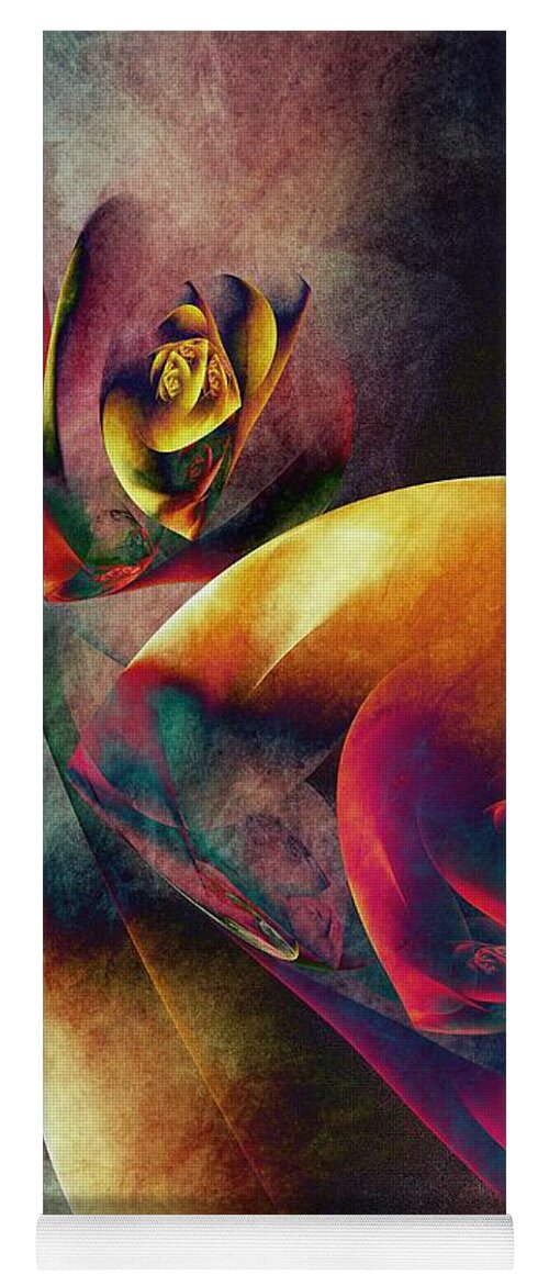 Abstract Yoga Mat featuring the digital art Flower Planets by Klara Acel