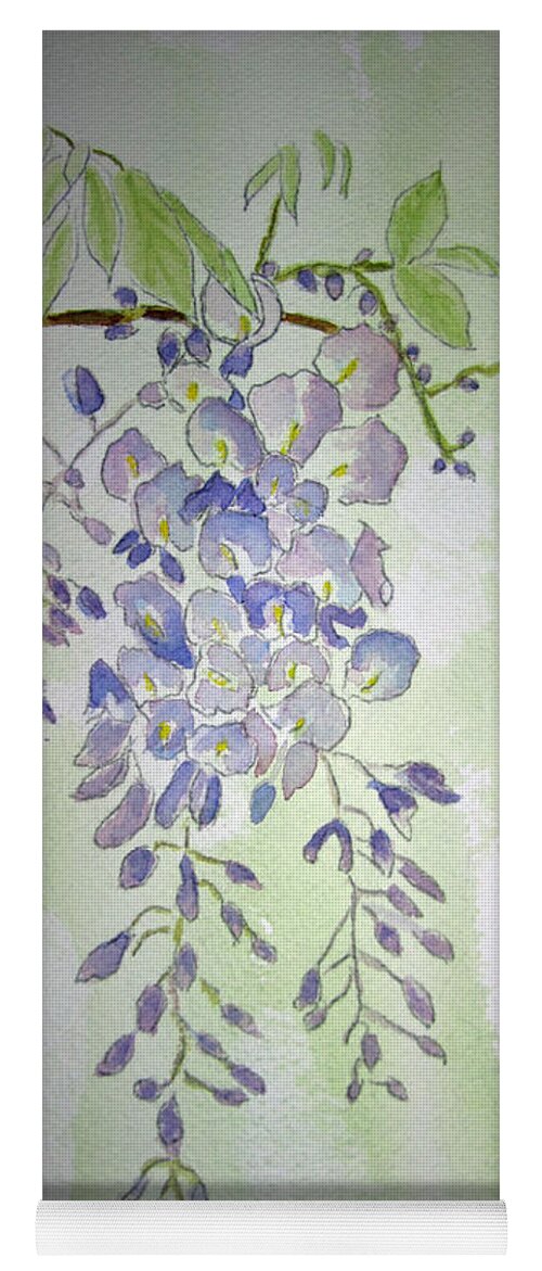 Floral Yoga Mat featuring the painting Flowering Wisteria by Elvira Ingram