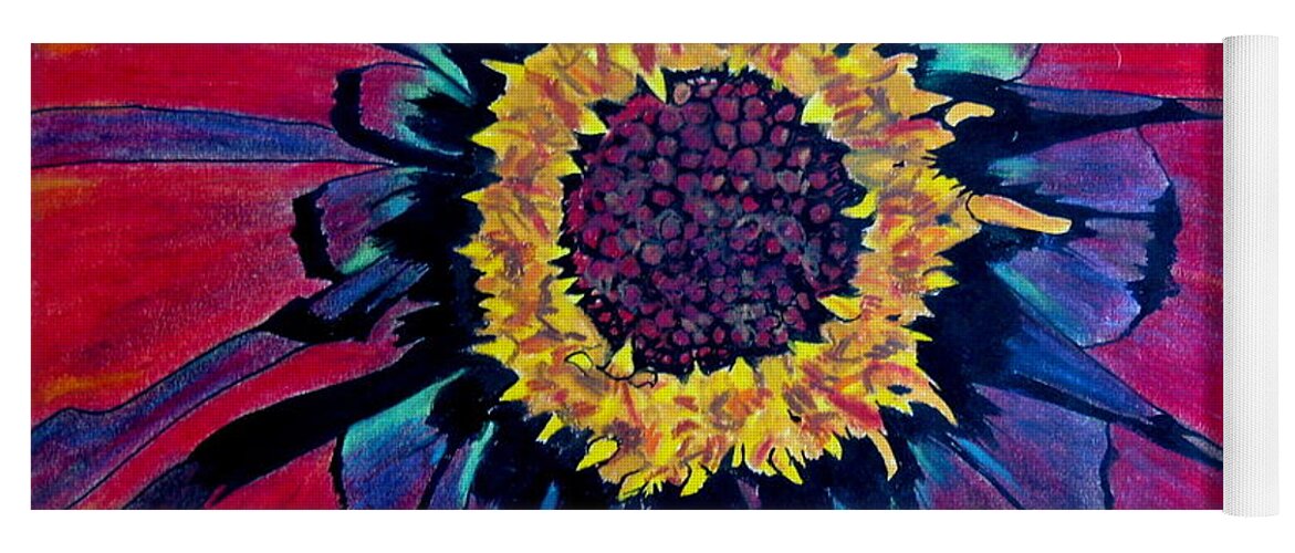 Flower Yoga Mat featuring the pastel Flowerburst by Rory Siegel
