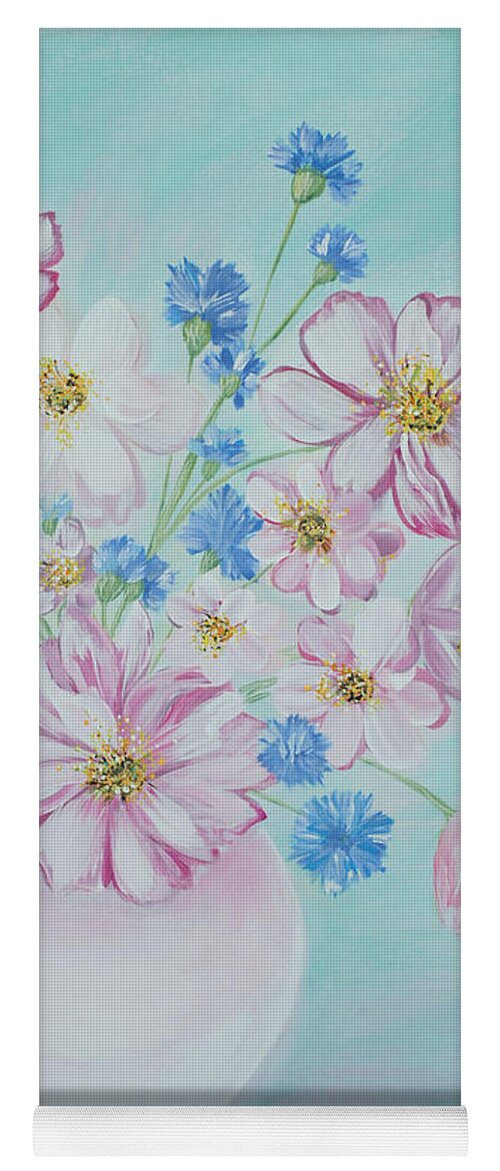 Flowers In A Vase Yoga Mat featuring the painting Flowers in a vase. Inspirations collection by Oksana Semenchenko