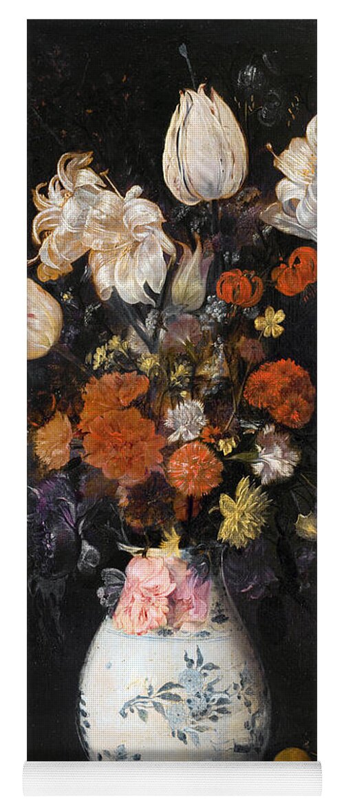 Judith Leyster Yoga Mat featuring the painting Flowers Vase by Judith Leyster