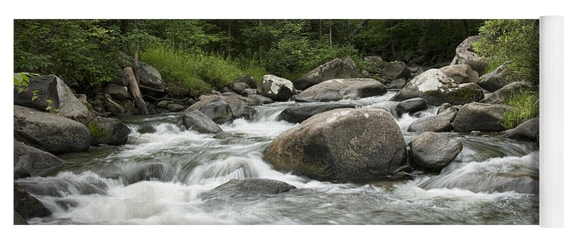 Art Yoga Mat featuring the photograph Flowing Stream in Vermont by Randall Nyhof