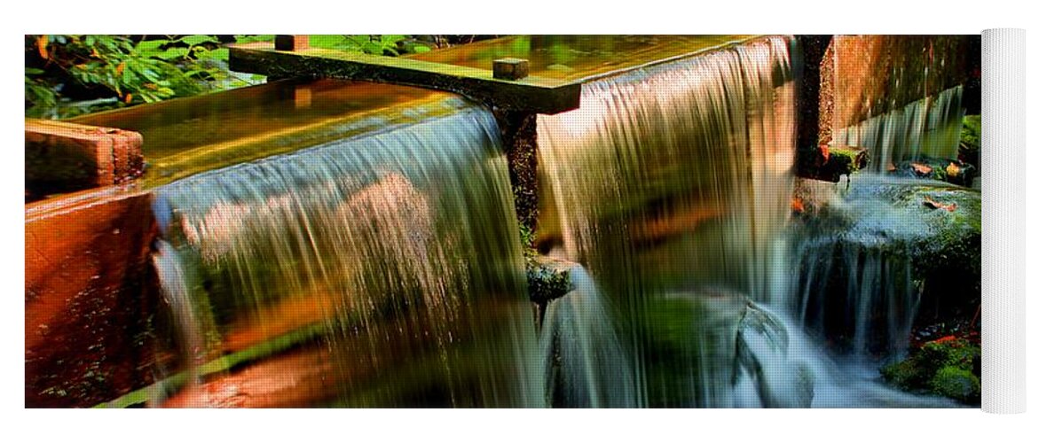 The Great Smoky Mountains National Park Yoga Mat featuring the photograph Flume Overflow by Carol Montoya